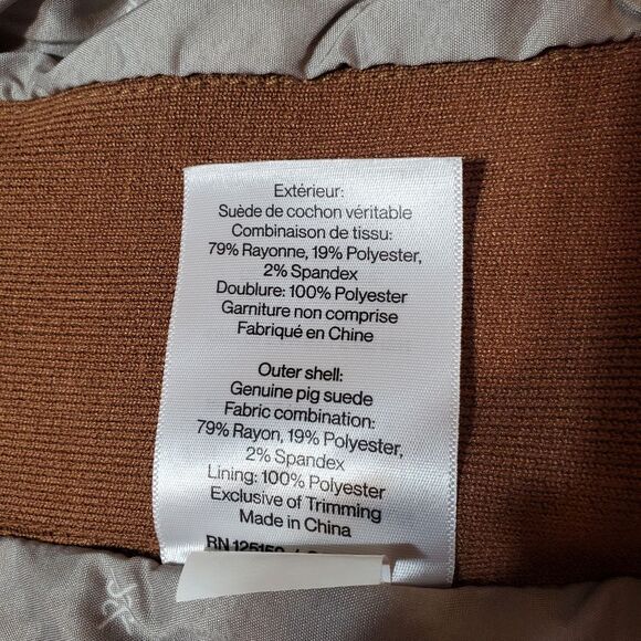 Soia & Kyo Genuine Pig Suede Zipper Jacket Stretchy Side Panels Size XS - Picture 16 of 16